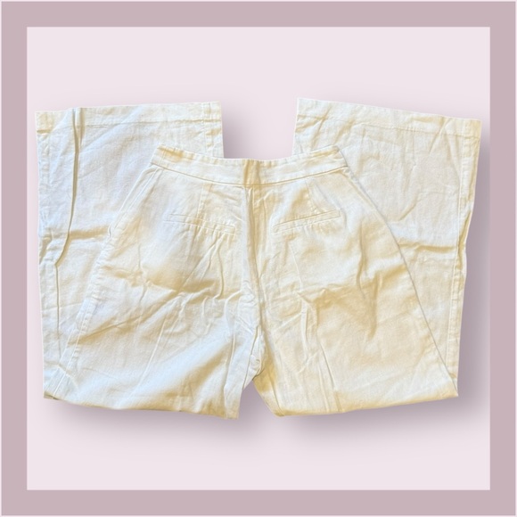 ASOS Off White Cropped Wide Leg Linen Pants - Picture 4 of 6